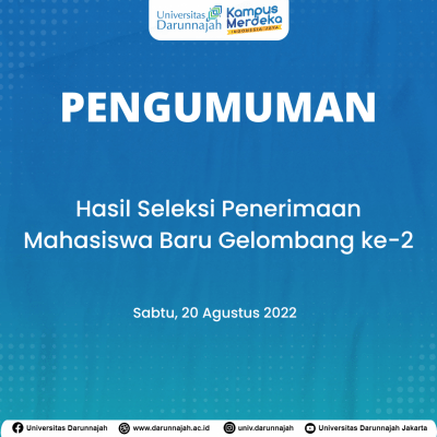 Pengumuman Hasil Seleksi Penerimaan Mahasiswa Baru Gelombang ke-2 Pengumuman Hasil Seleksi Penerimaan Mahasiswa Baru Gelombang ke-2