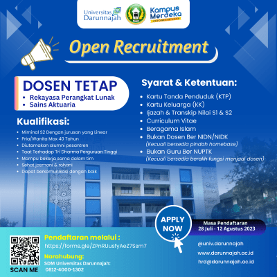 Open Recruitment Dosen Universitas Darunnajah Open Recruitment Dosen Universitas Darunnajah