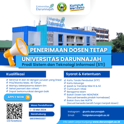 Penerimaan Dosen Tetap Universitas Darunnajah Penerimaan Dosen Tetap Universitas Darunnajah