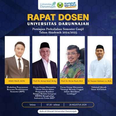 Peningkatan Kualitas Pendidikan: Universitas Darunnajah Gelar Rapat Dosen dan Focus Group Discussion Peningkatan Kualitas Pendidikan: Universitas Darunnajah Gelar Rapat Dosen dan Focus Group Discussion