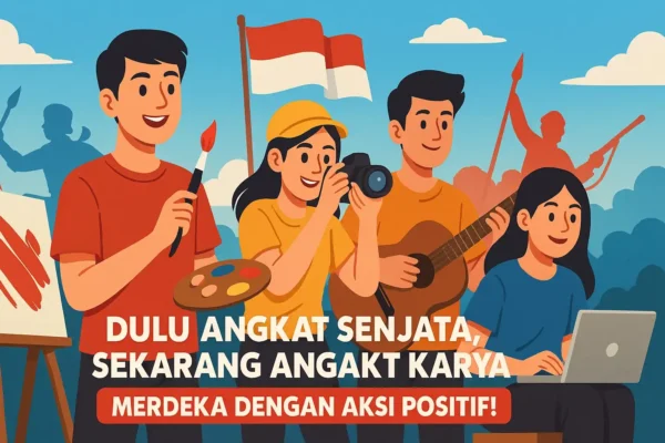 “Dulu Angkat Senjata, Sekarang Angkat Karya: Merdeka dengan Aksi Positif!” “Dulu Angkat Senjata, Sekarang Angkat Karya: Merdeka dengan Aksi Positif!”