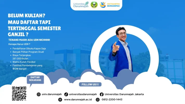 Universitas Darunnajah Buka Penerimaan Mahasiswa Baru Gelombang 2 Semester Genap 2025/2026 Universitas Darunnajah Buka Penerimaan Mahasiswa Baru Gelombang 2 Semester Genap 2025/2026
