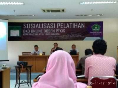Sosialisasi pelatihan BKD online Dosen PTKIS di Kopertais