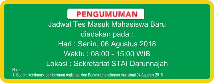 Pengumuman Jadwal Tes PPMB 2018