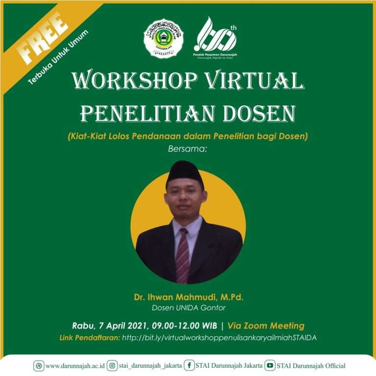 STAIDA akan gelar Workshop Virtual Penelitian Dosen untuk umum
