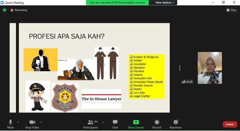 STAI Darunnajah: Program Studi Hukum Keluarga Islam (HKI) inisiasi Seminar Nasional tentang Peluang dan Tantangan Profesi Hukum Keluarga Islam