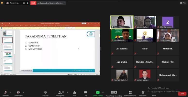 LP3M STAI Darunnajah Jakarta sukses gelar Workshop Virtual Penelitian Dosen