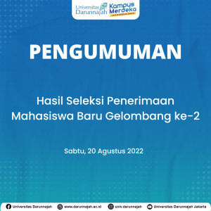 Pengumuman Hasil Seleksi Penerimaan Mahasiswa Baru Gelombang ke-2