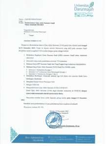 SURAT EDARAN UAS GANJIL MAHASISWA UNIVERSITAS DARUNNAJAH
