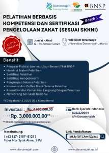 Pelatihan Berbasis Kompetensi & Sertifikasi Pengelolaan Zakat (Sesuai SKKNI)