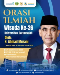 Orasi Ilmiah Wisuda Ke-26 Universitas Darunnajah akan Disampaikan oleh Ketua MPR RI